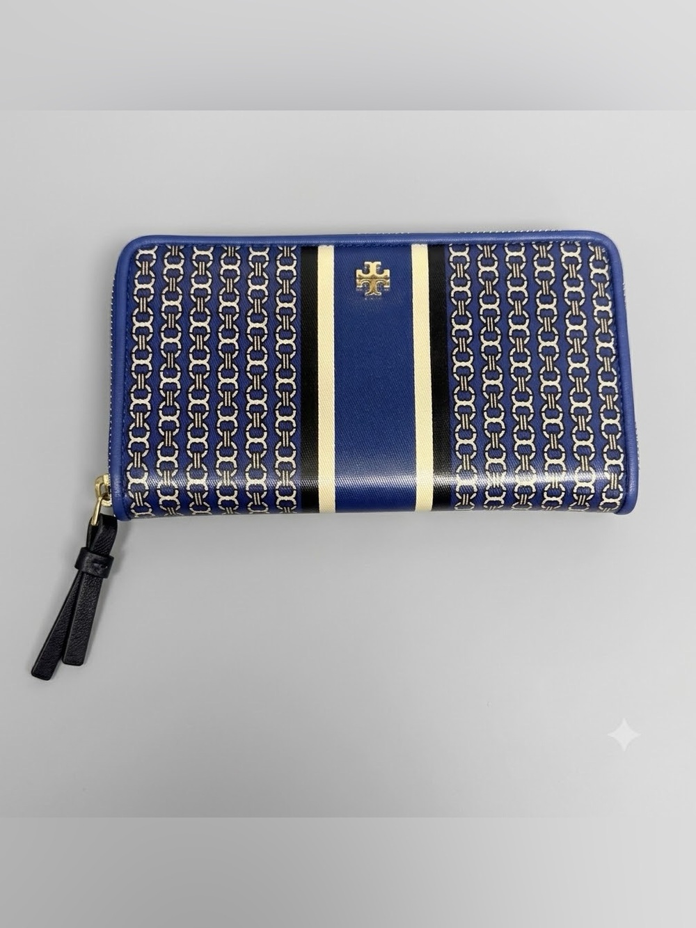 Tory Burch Gemini Link Continental Wallet in Royal Blue and Black